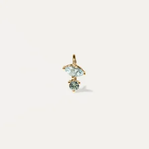 Fashion STILNEST Aquamarin & Grüner Saphir Joy Anhänger | 585 Gold