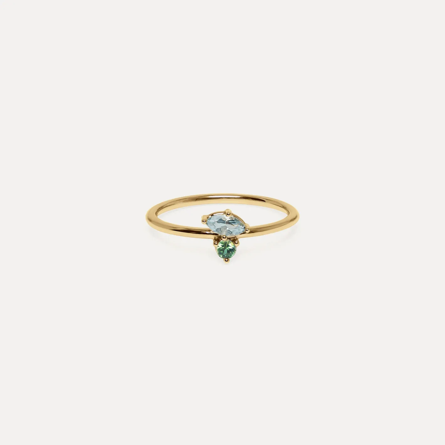 Best STILNEST Aquamarin & Grüner Saphir Joy Solitär Ring