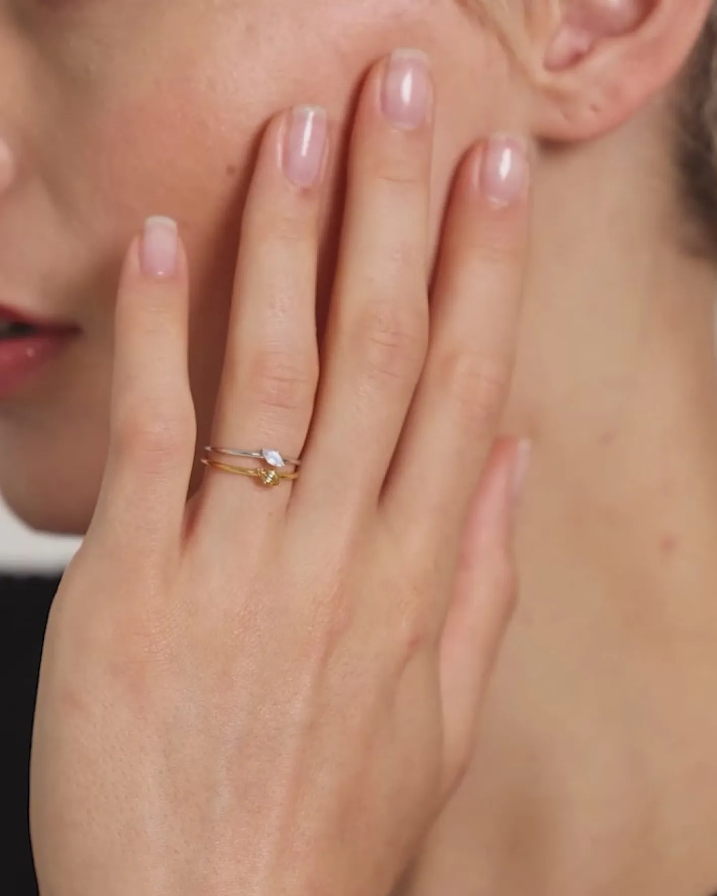 Fashion STILNEST Aquamarin Navette Solitär Ring | 585 Gold