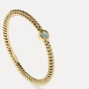 Sale STILNEST Aquamarin Snake Tail Solitaire Ring | 585 Gold