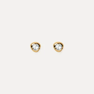 Hot STILNEST Aquamarin Stone Fluid Ohrstecker Ohrringe