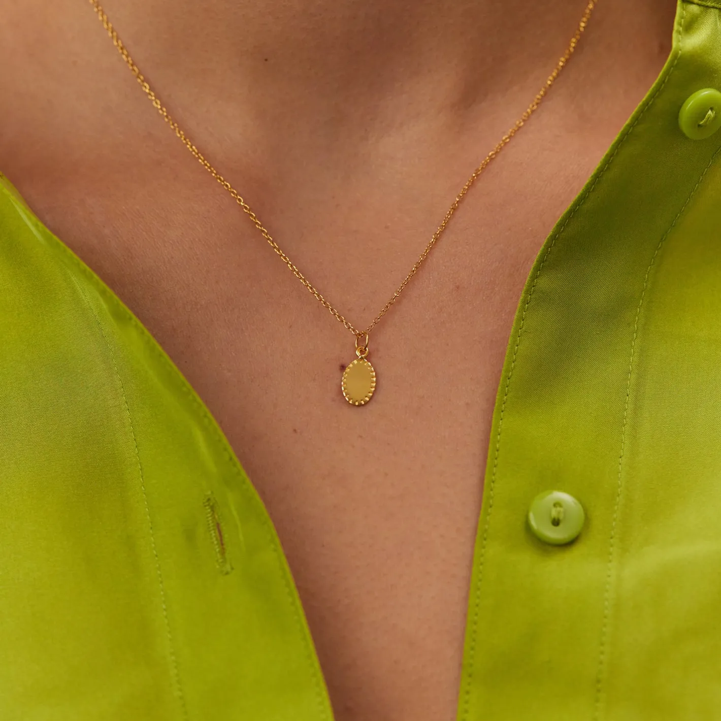 Cheap STILNEST Biscuit Tag Anhänger - Oval | 585 Gold