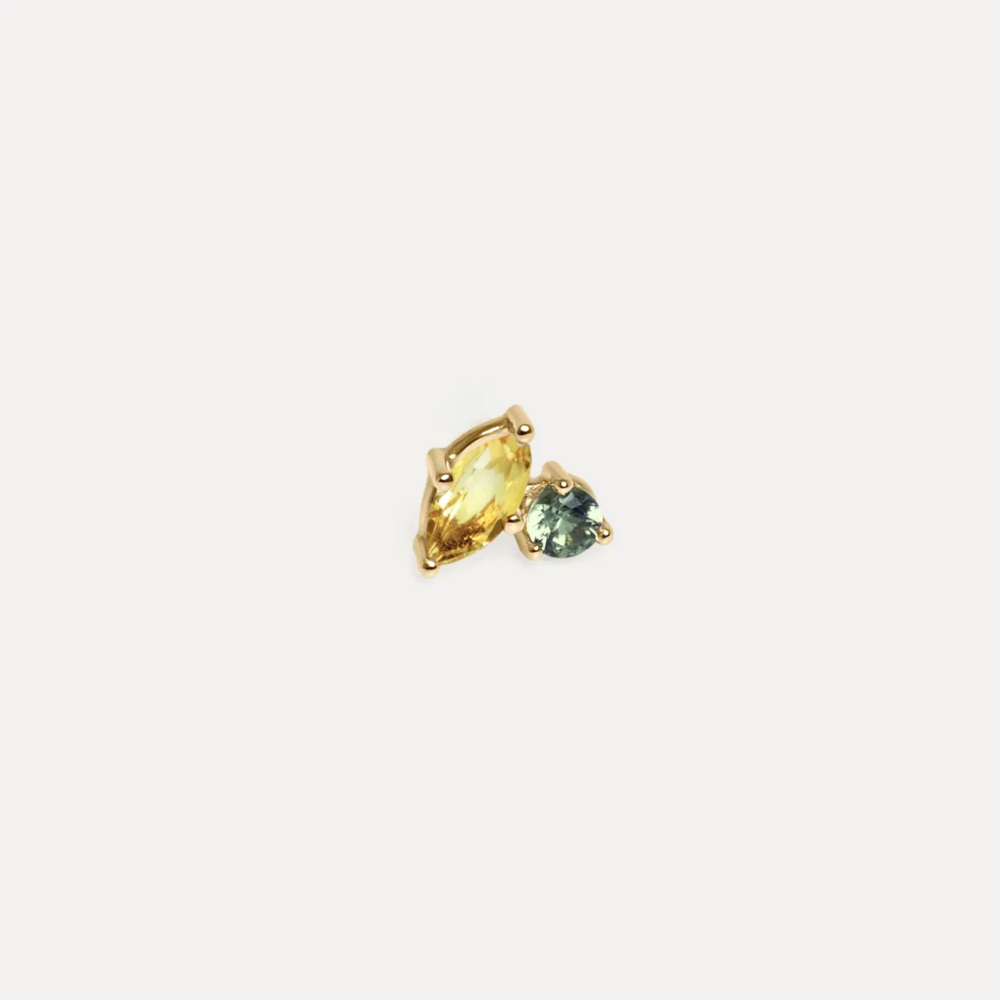 Sale STILNEST Citrin & Grüner Saphir Joy Ohrstecker - Single | 585 Gold