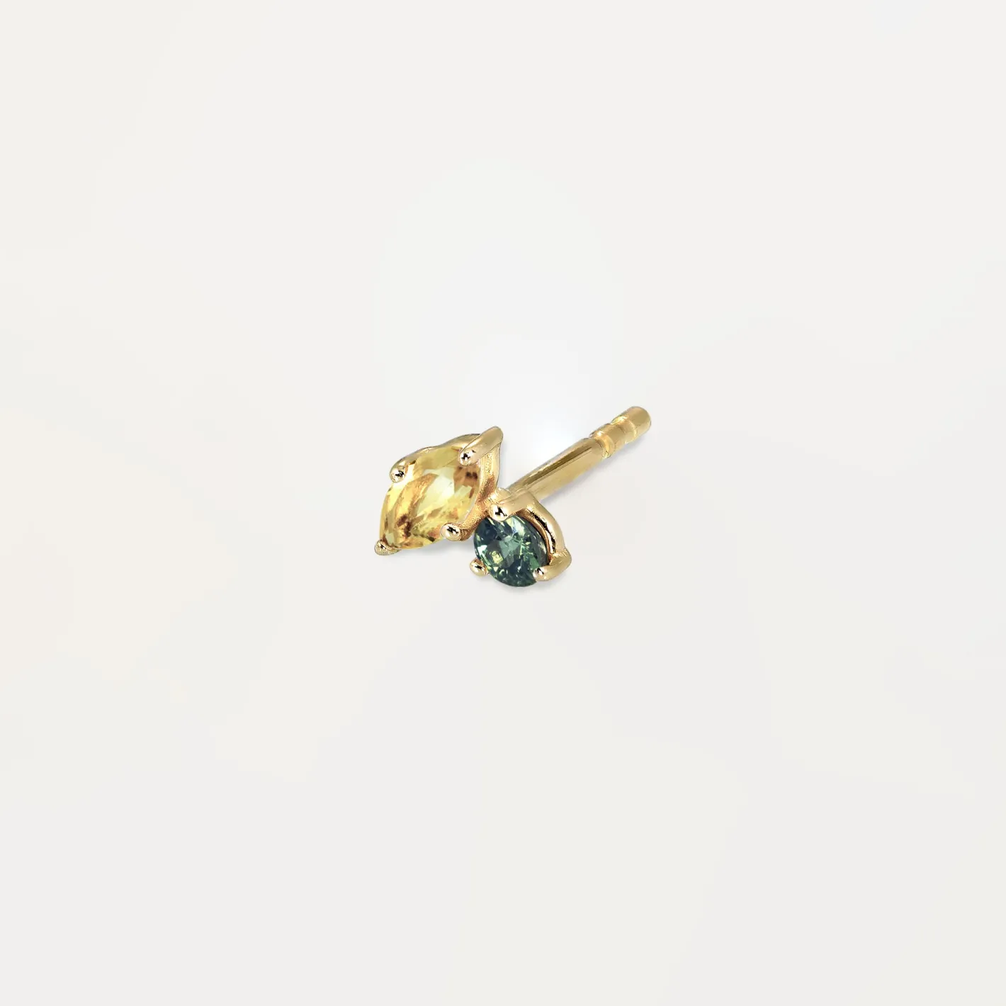 Sale STILNEST Citrin & Grüner Saphir Joy Ohrstecker - Single | 585 Gold