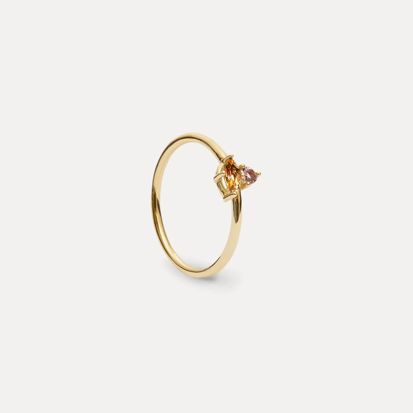 Best STILNEST Citrin & Rosa Turmalin Joy Solitär Ring | 585 Gold