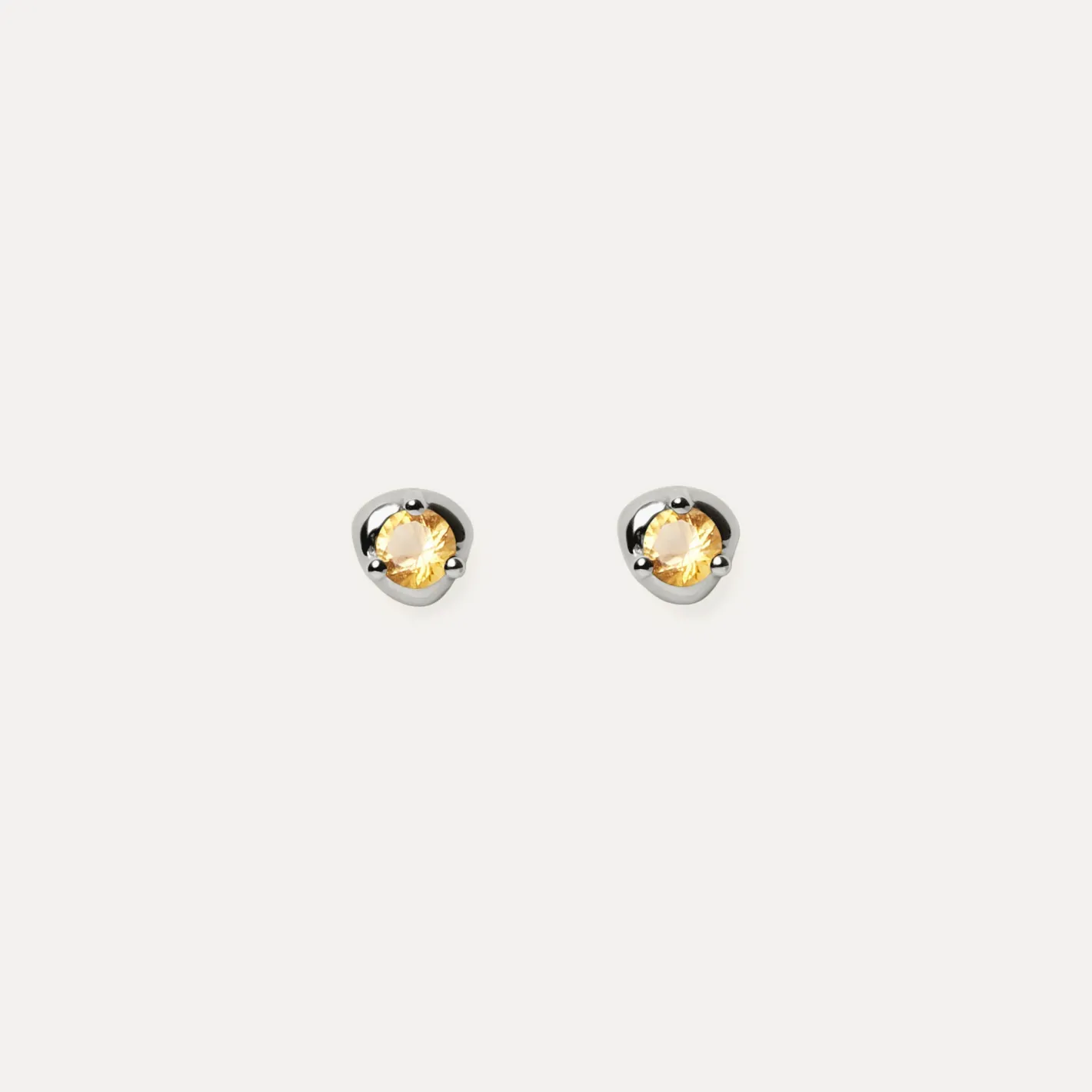 Fashion STILNEST Citrin Stone Fluid Ohrstecker Ohrringe