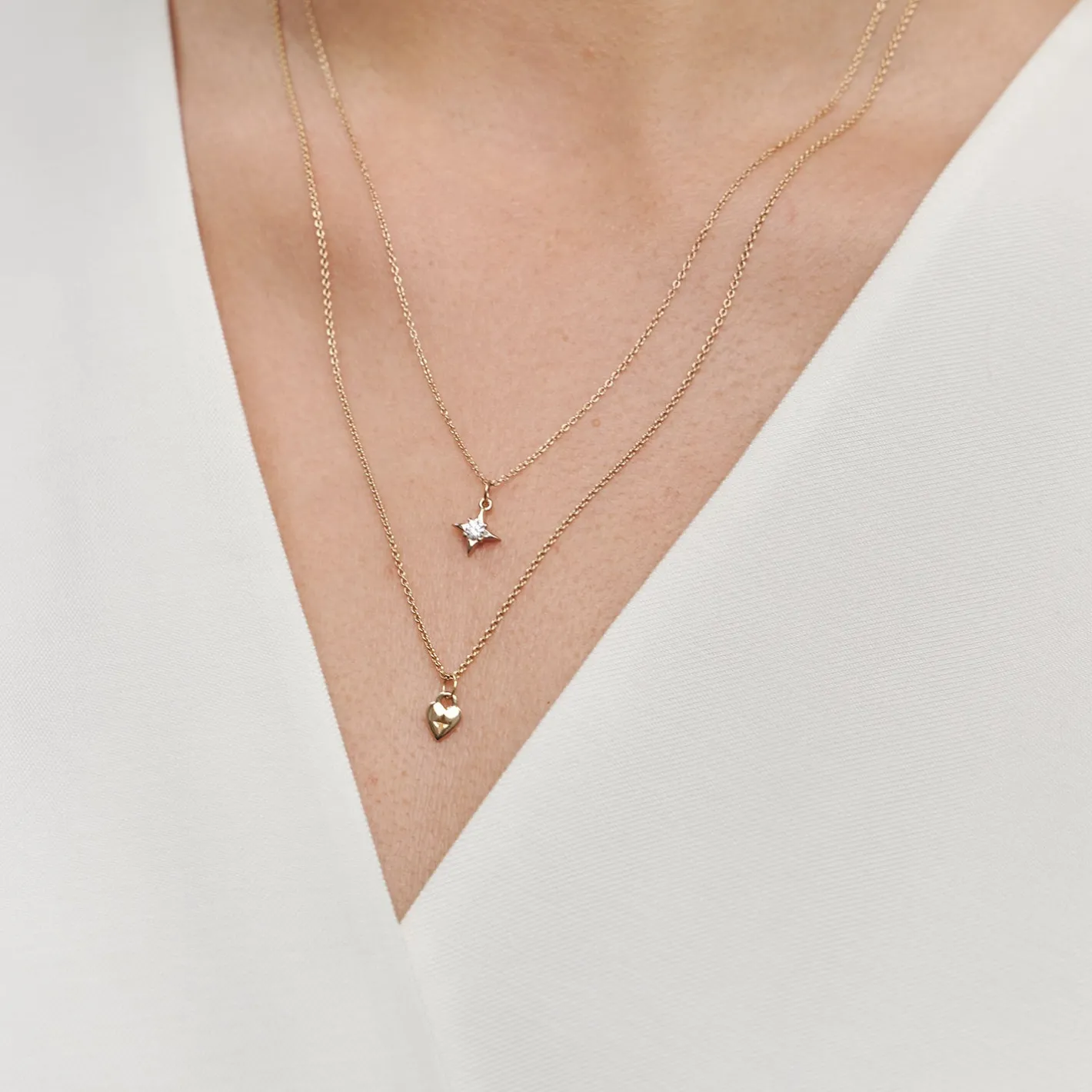 Clearance STILNEST Diamant Stella Star Kette | 585 Gold