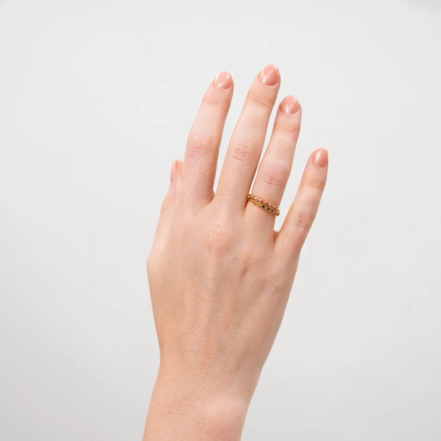 Cheap STILNEST Dunkelrosa Kristalle Color Delight Ring