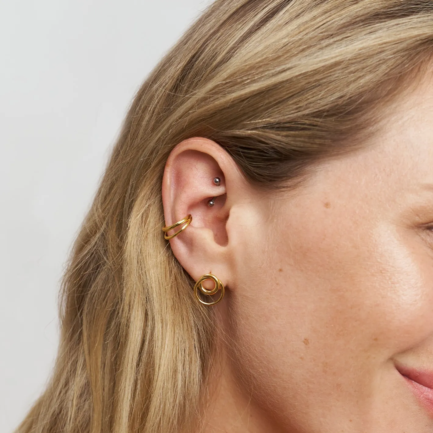 Hot STILNEST Duo Ohrstecker Ohrringe | 585 Gold
