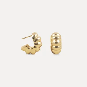 Shop STILNEST Eden Citrus Tangerine Huggies | 585 Gold
