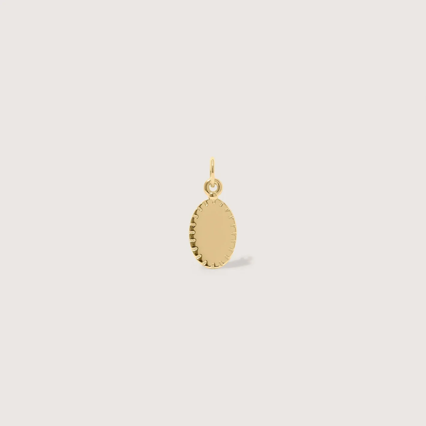 New STILNEST Engravable Biscuit Tag Anhänger Oval | 585 Gold
