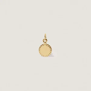 New STILNEST Engravable Biscuit Tag Anhänger Round | 585 Gold