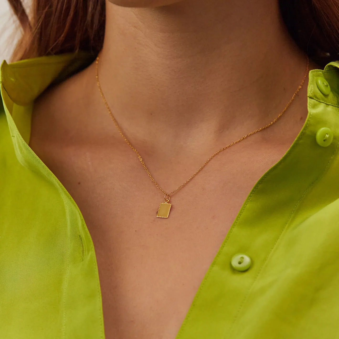 Hot STILNEST Engravable Biscuit Tag Anhänger Square | 585 Gold