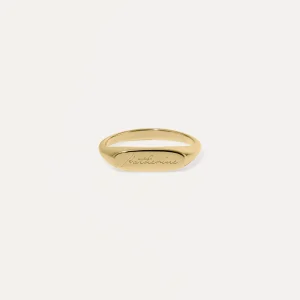 Outlet STILNEST Engravable Flat-Top Ring | 585 Gold