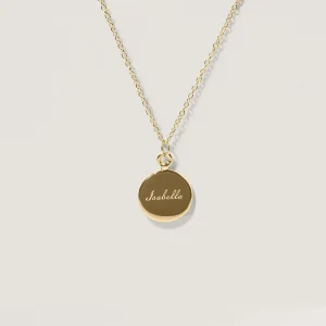 New STILNEST Engravable Fluid Medallion Kette | 585 Gold - Hochglanz