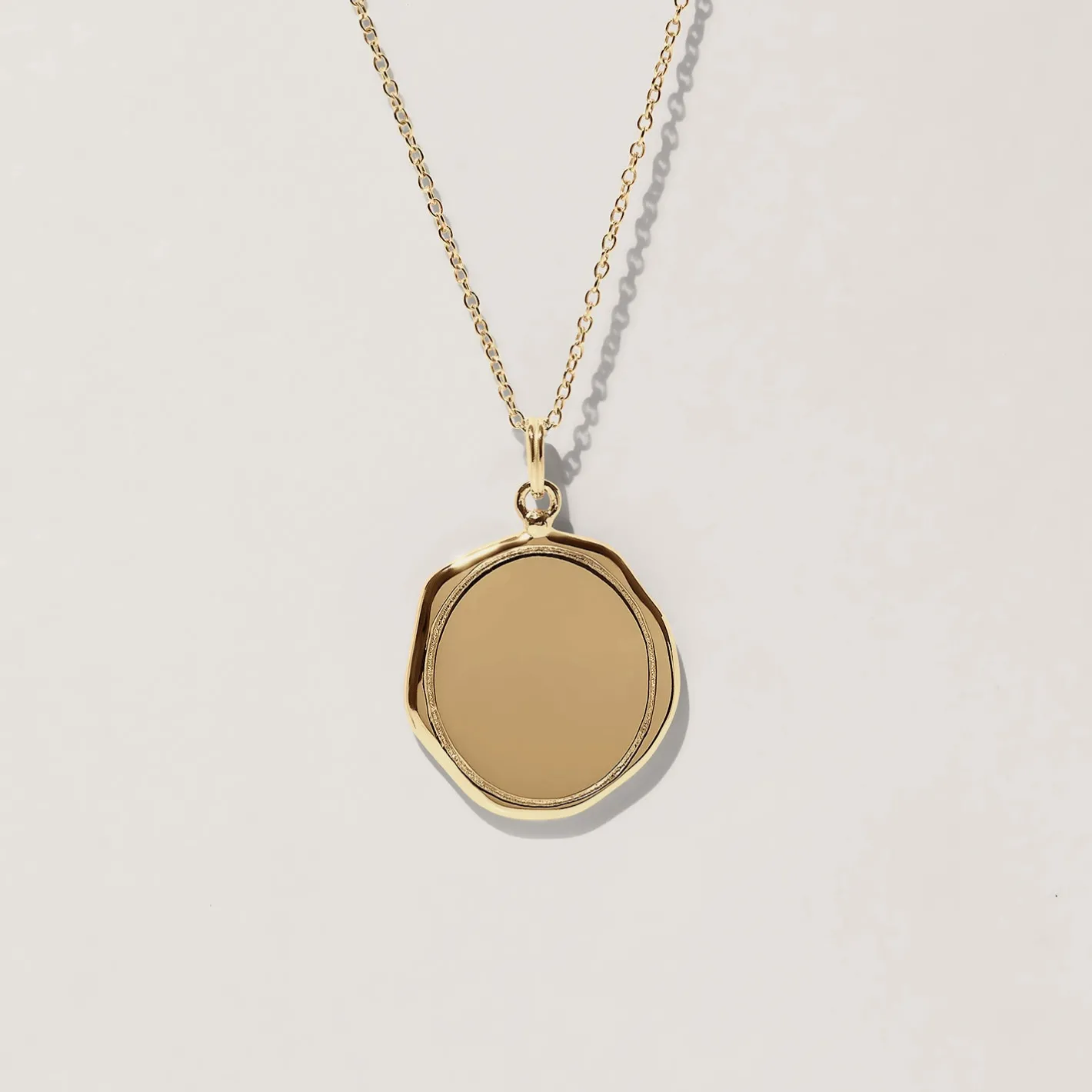 Fashion STILNEST Engravable Large Seal Kette | 585 Gold