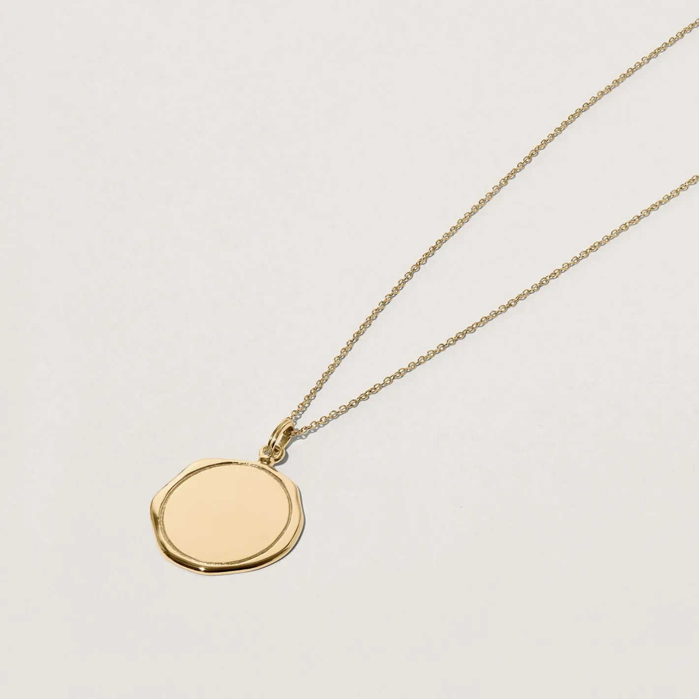 Fashion STILNEST Engravable Large Seal Kette | 585 Gold