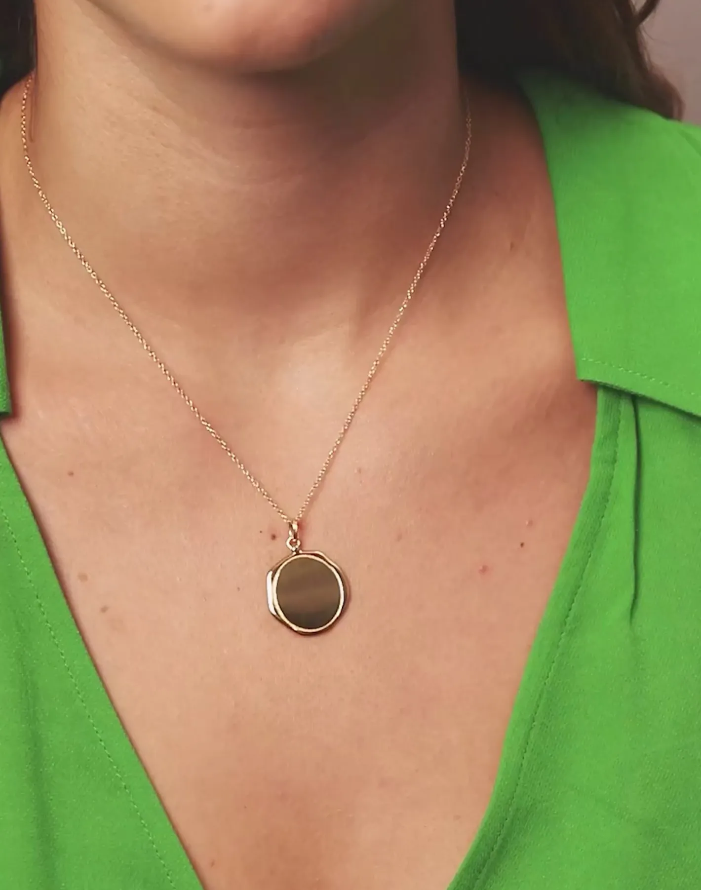 Fashion STILNEST Engravable Large Seal Kette | 585 Gold
