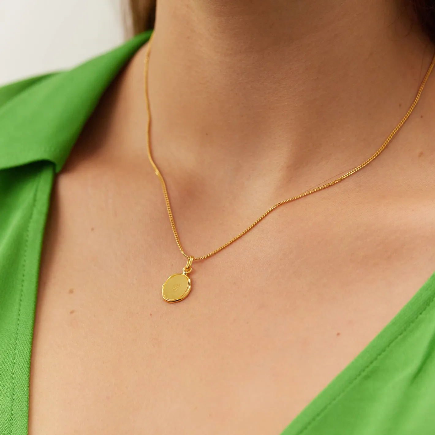 Best STILNEST Engravable Seal Anhänger | 585 Gold