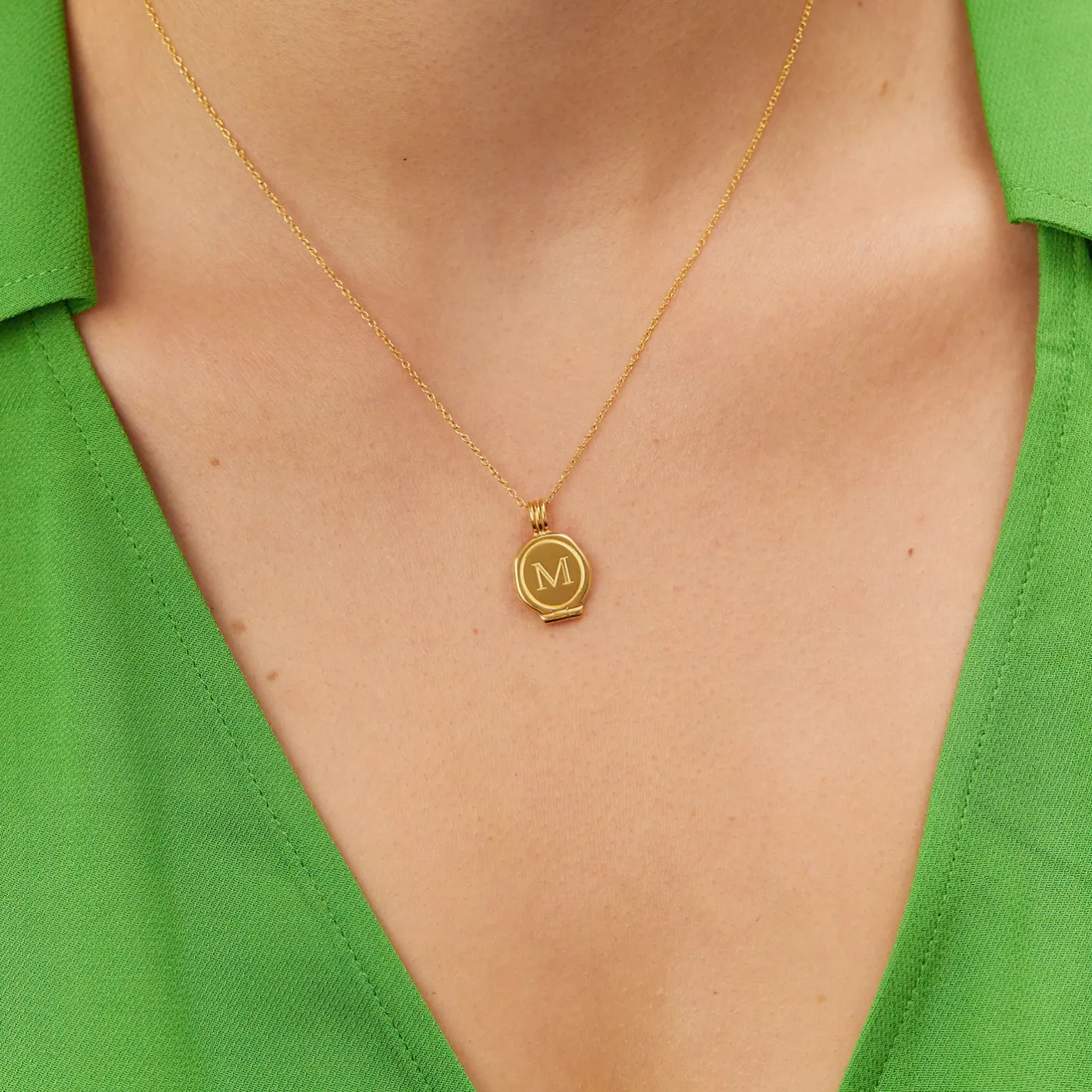 Cheap STILNEST Engravable Seal Medaillon Anhänger | 585 Gold