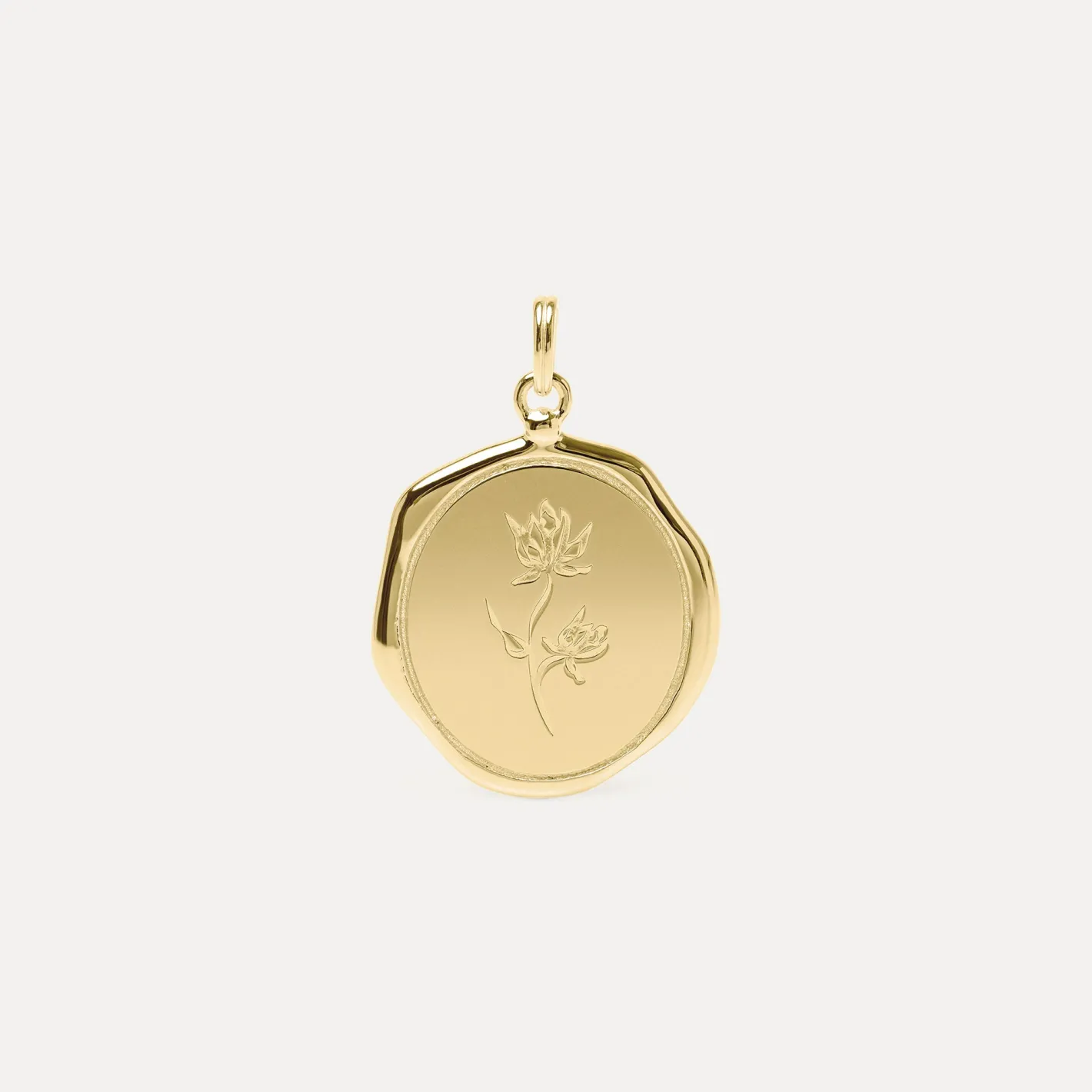 Discount STILNEST Floral Large Seal Anhänger | 585 Gold