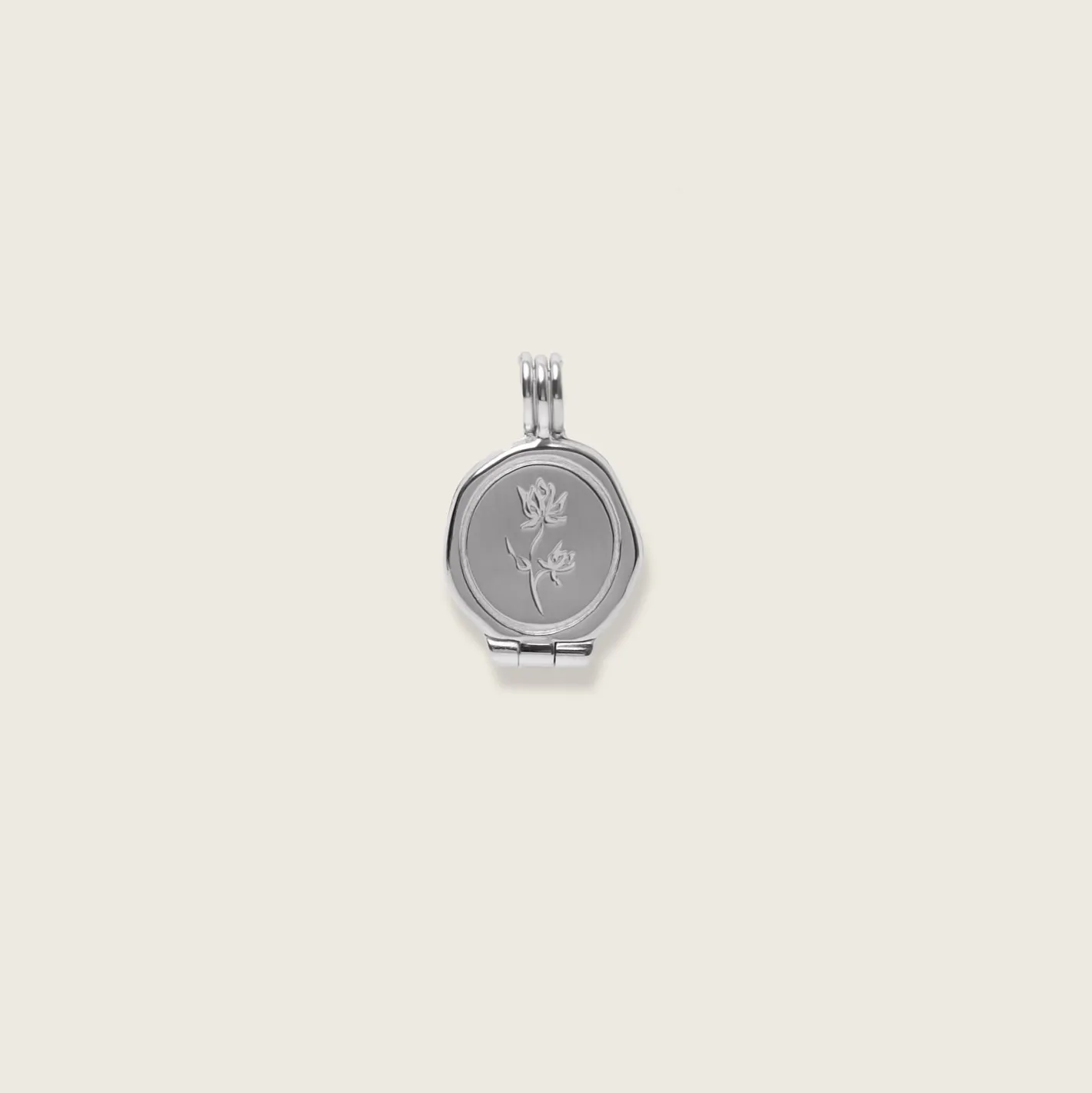 Flash Sale STILNEST Floral Seal Medaillon Anhänger
