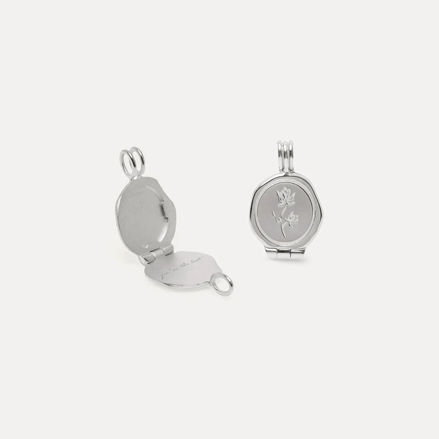 Flash Sale STILNEST Floral Seal Medaillon Anhänger