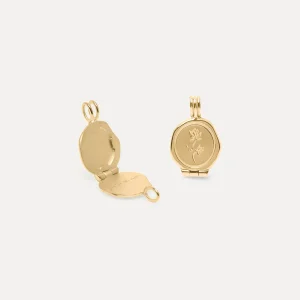 Online STILNEST Floral Seal Medaillon Anhänger | 585 Gold