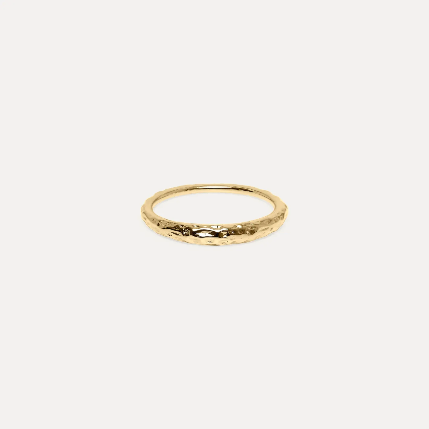 Hot STILNEST Hammered Thin Bombé Ring | 585 Gold