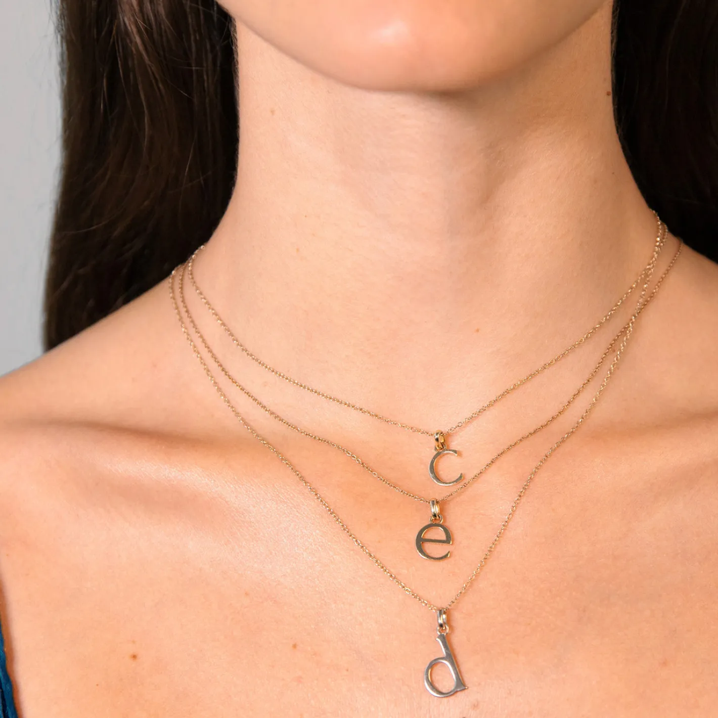 Hot STILNEST Initial mit Ankerkette 925 Silber
