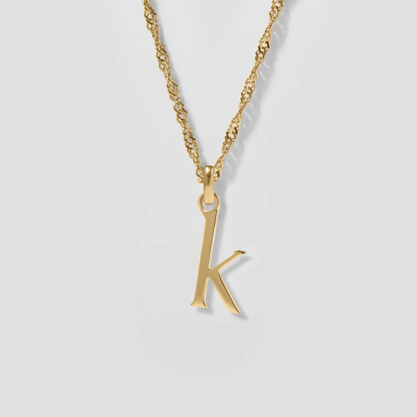 Shop STILNEST Initial mit Singapore Kette | 585 Gold