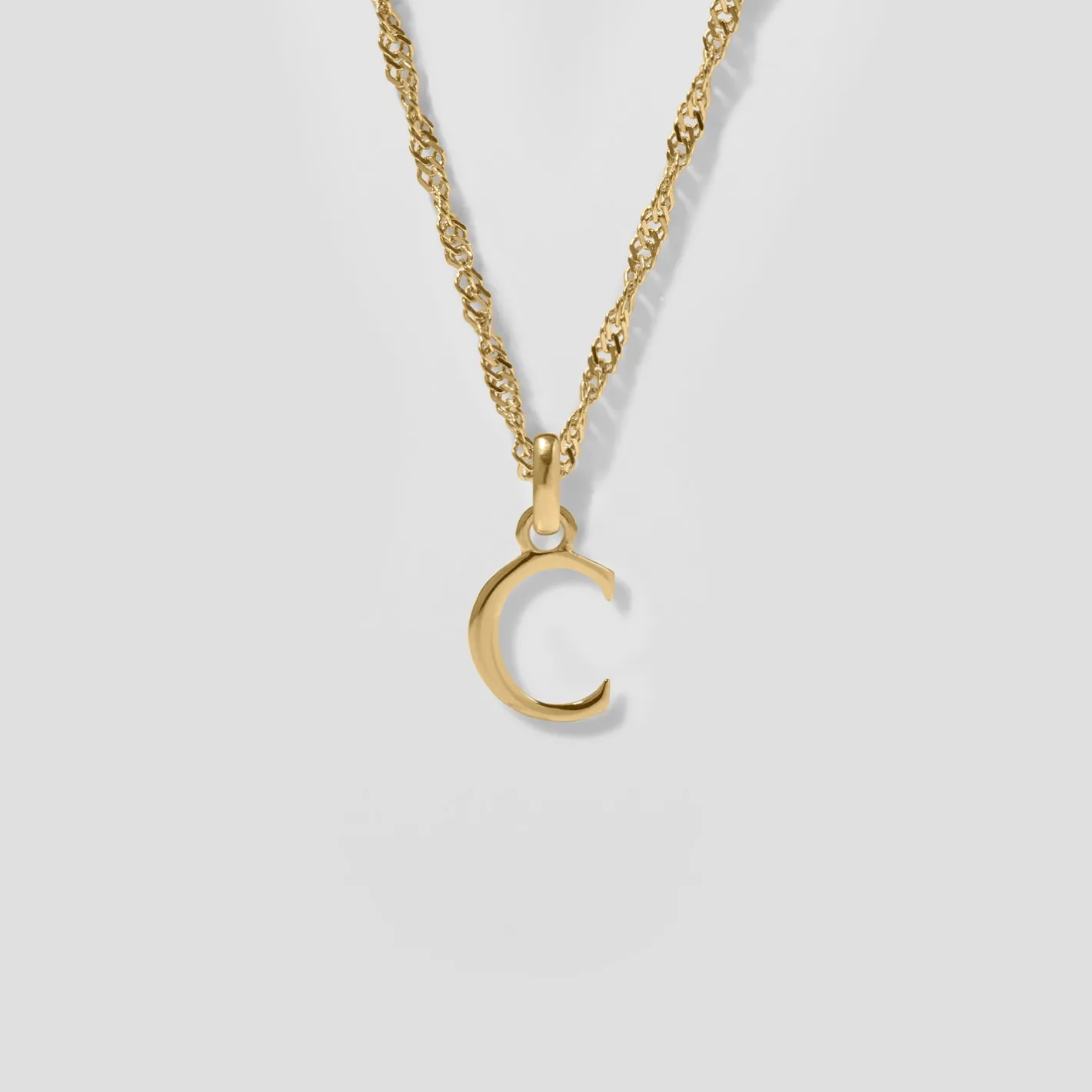 Shop STILNEST Initial mit Singapore Kette | 585 Gold
