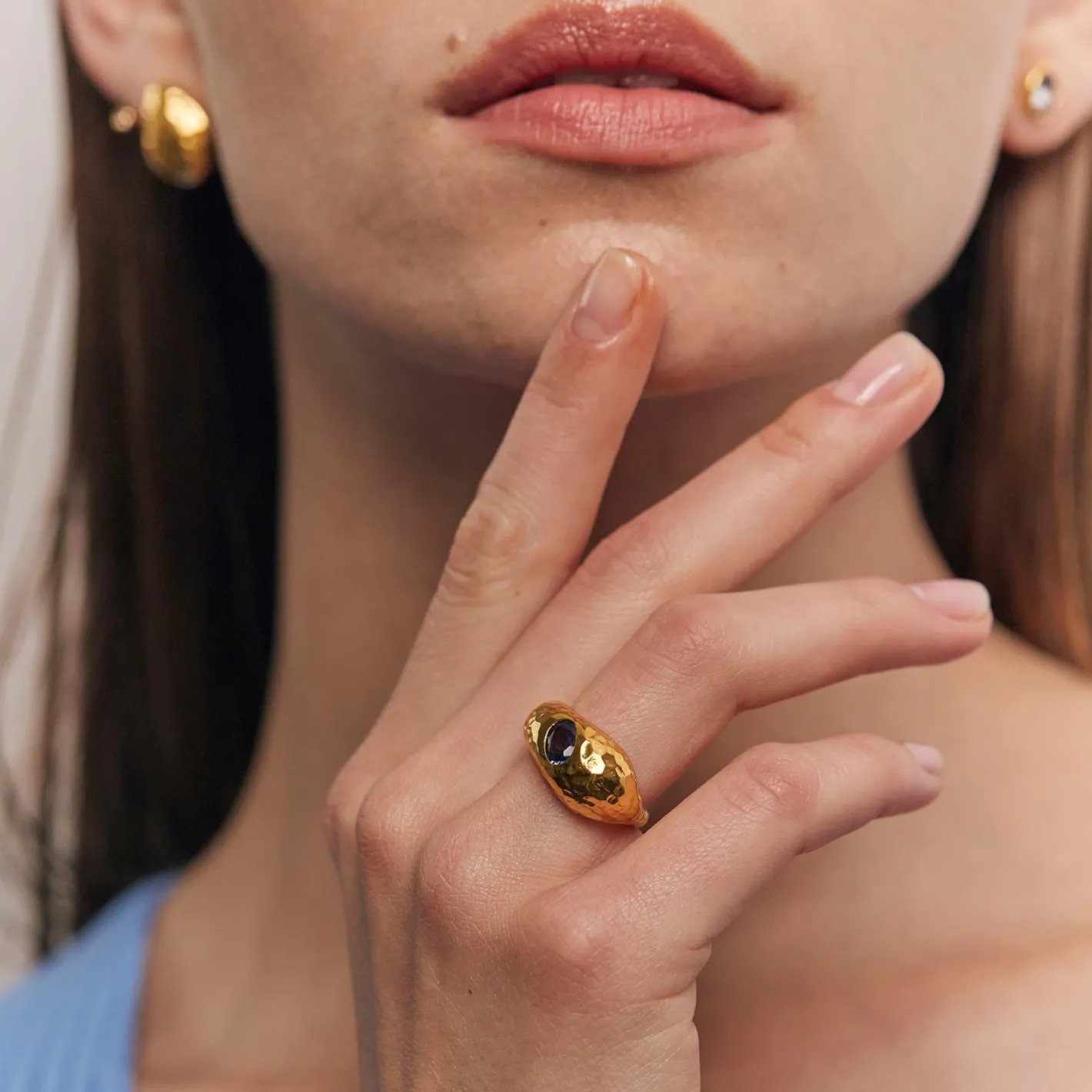 Hot STILNEST Iolith Violet Fizz Cocktail Ring | 585 Gold