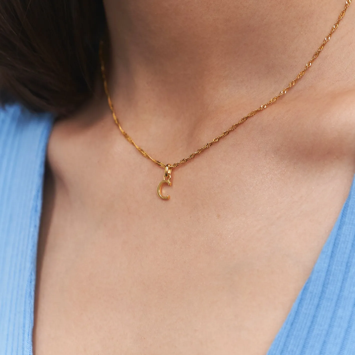 Online STILNEST Mini Initial Anhänger | 585 Gold
