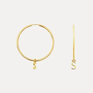 Cheap STILNEST Mini Initial Creolen Ohrringe Groß