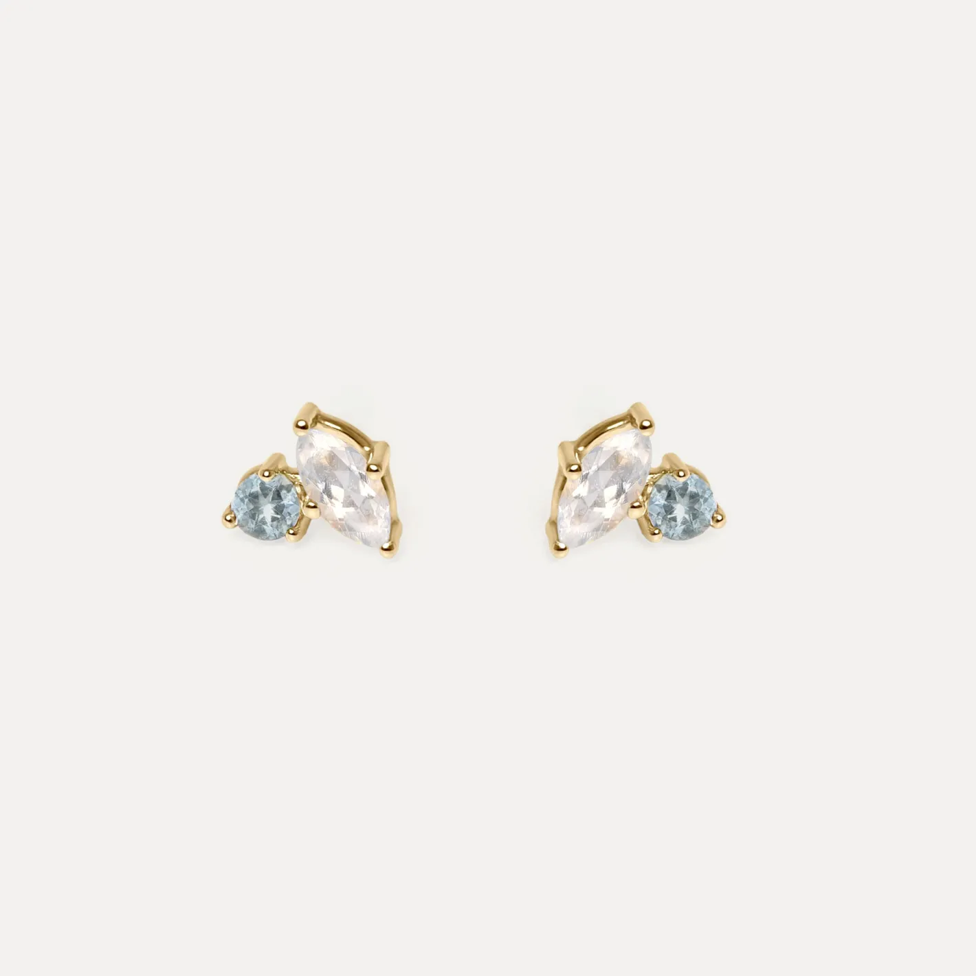 Clearance STILNEST Mondstein & Aquamarin Joy Ohrstecker Ohrringe | 585 Gold