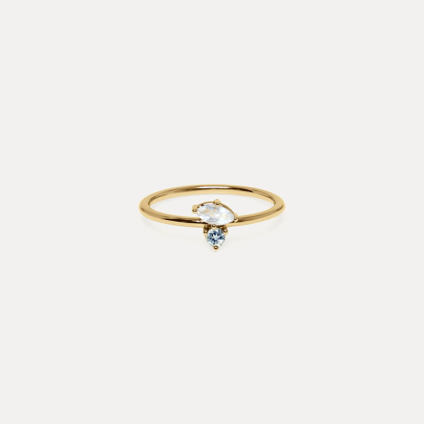 Best Sale STILNEST Mondstein & Aquamarin Joy Solitär Ring