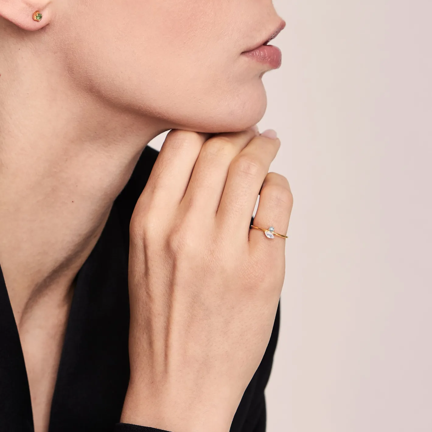 Best Sale STILNEST Mondstein & Aquamarin Joy Solitär Ring