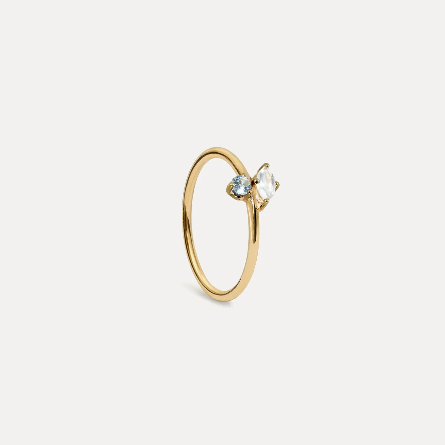 Best Sale STILNEST Mondstein & Aquamarin Joy Solitär Ring