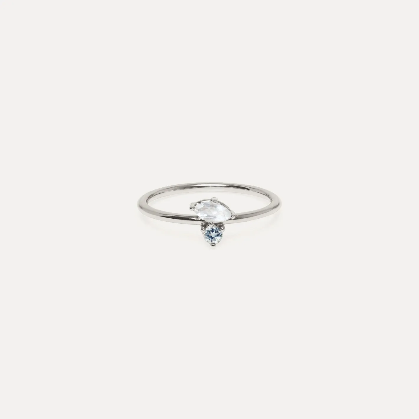Best Sale STILNEST Mondstein & Aquamarin Joy Solitär Ring