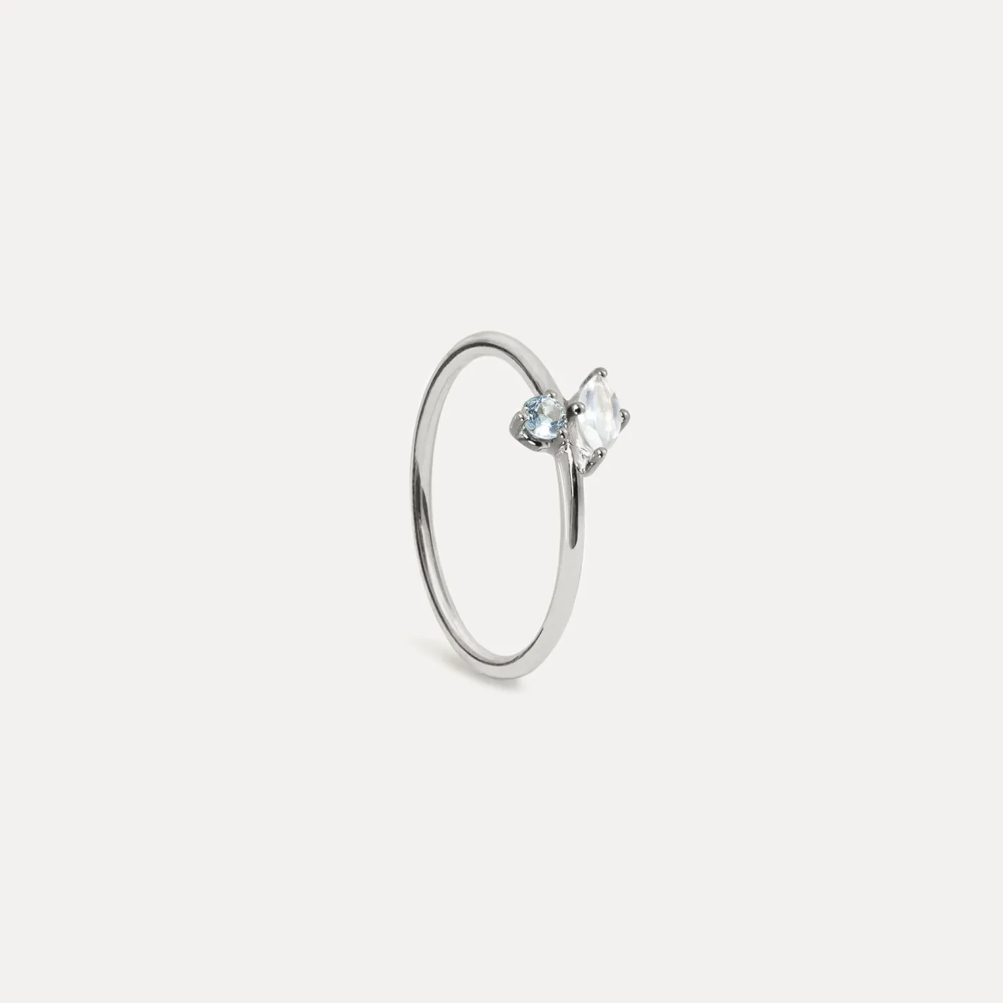 Best Sale STILNEST Mondstein & Aquamarin Joy Solitär Ring