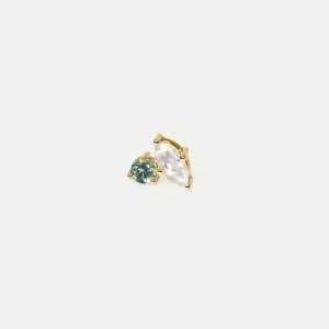 Best Sale STILNEST Mondstein & Grüner Saphir Joy Ohrstecker Ohrringe - Single | 585 Gold