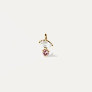 Best STILNEST Mondstein & Rosa Turmalin Joy Anhänger | 585 Gold