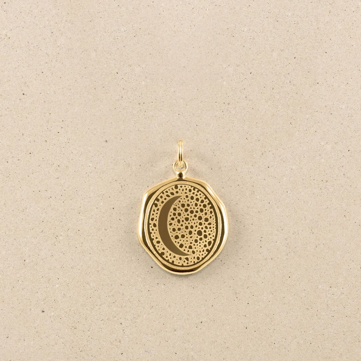 Best STILNEST Moon Large Seal Anhänger | 585 Gold