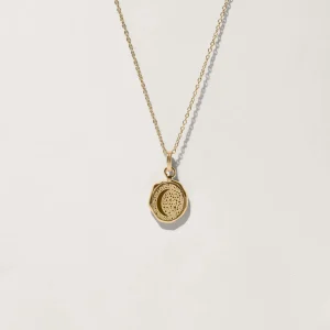 Best Sale STILNEST Moon Seal Kette | 585 Gold