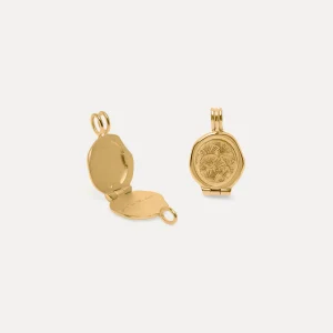 New STILNEST Nouveau Flower Seal Medaillon Anhänger