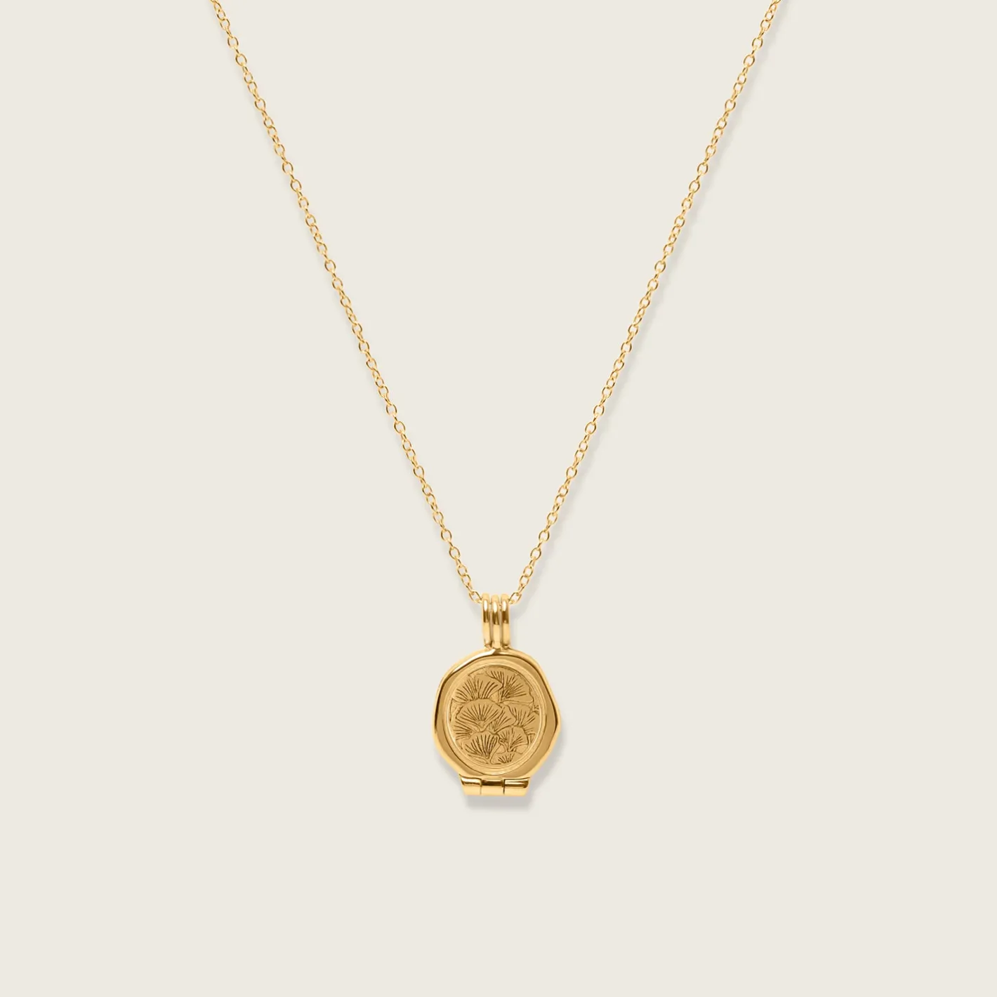Sale STILNEST Nouveau Flower Seal Medaillon Kette