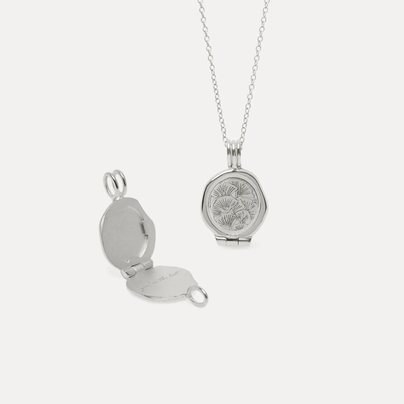Sale STILNEST Nouveau Flower Seal Medaillon Kette