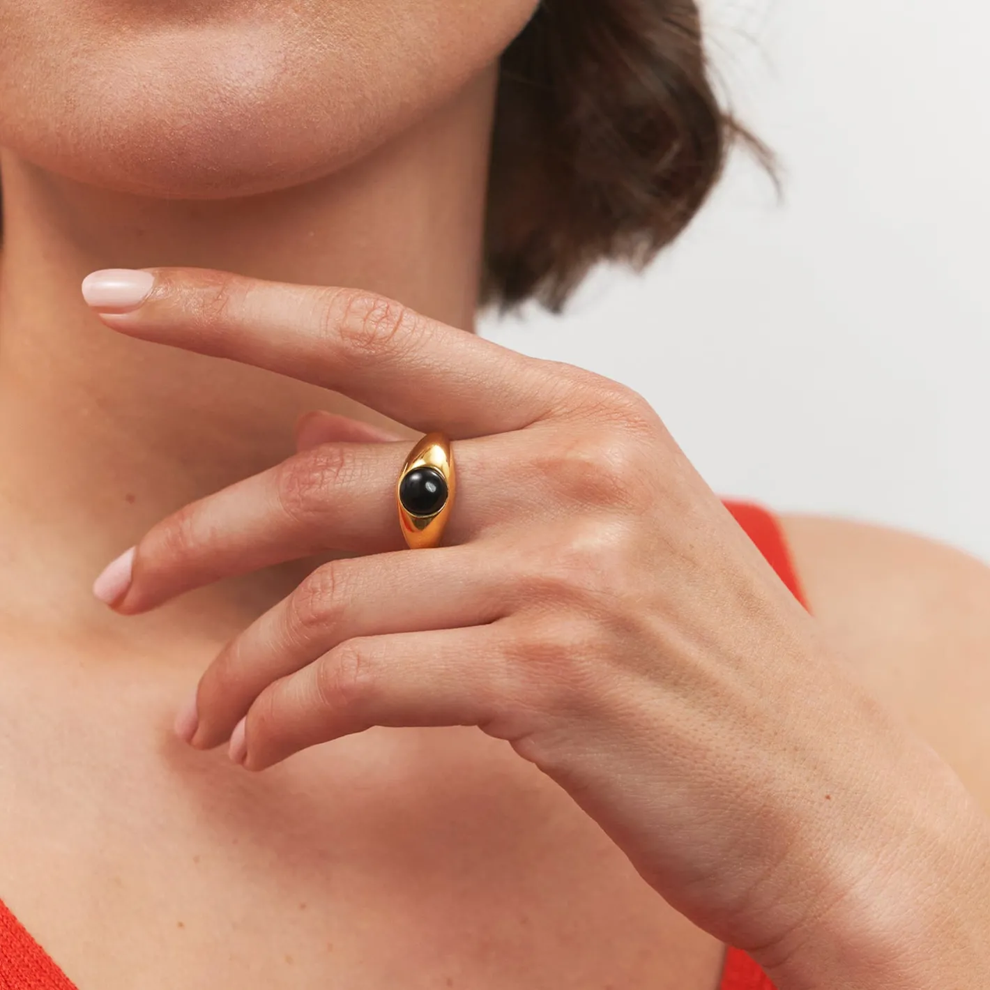 Cheap STILNEST Onyx Eden Pea Ring