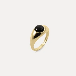 Clearance STILNEST Onyx Eden Pea Ring | 585 Gold